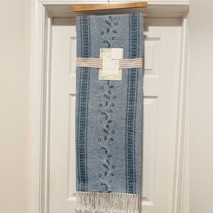 LILLIAN AUGUST French Farmhouse Lightweight Decorative Throw With Fringe - Blue